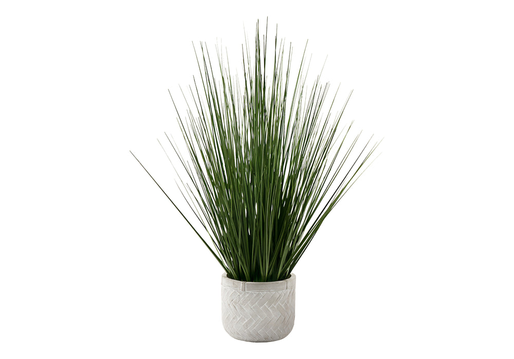 Artificial Plant, 21' Tall, Grass, Indoor, Faux, Fake, Table, Greenery, Potted, Real Touch, Decorative, Green Grass, White Pot Media 2