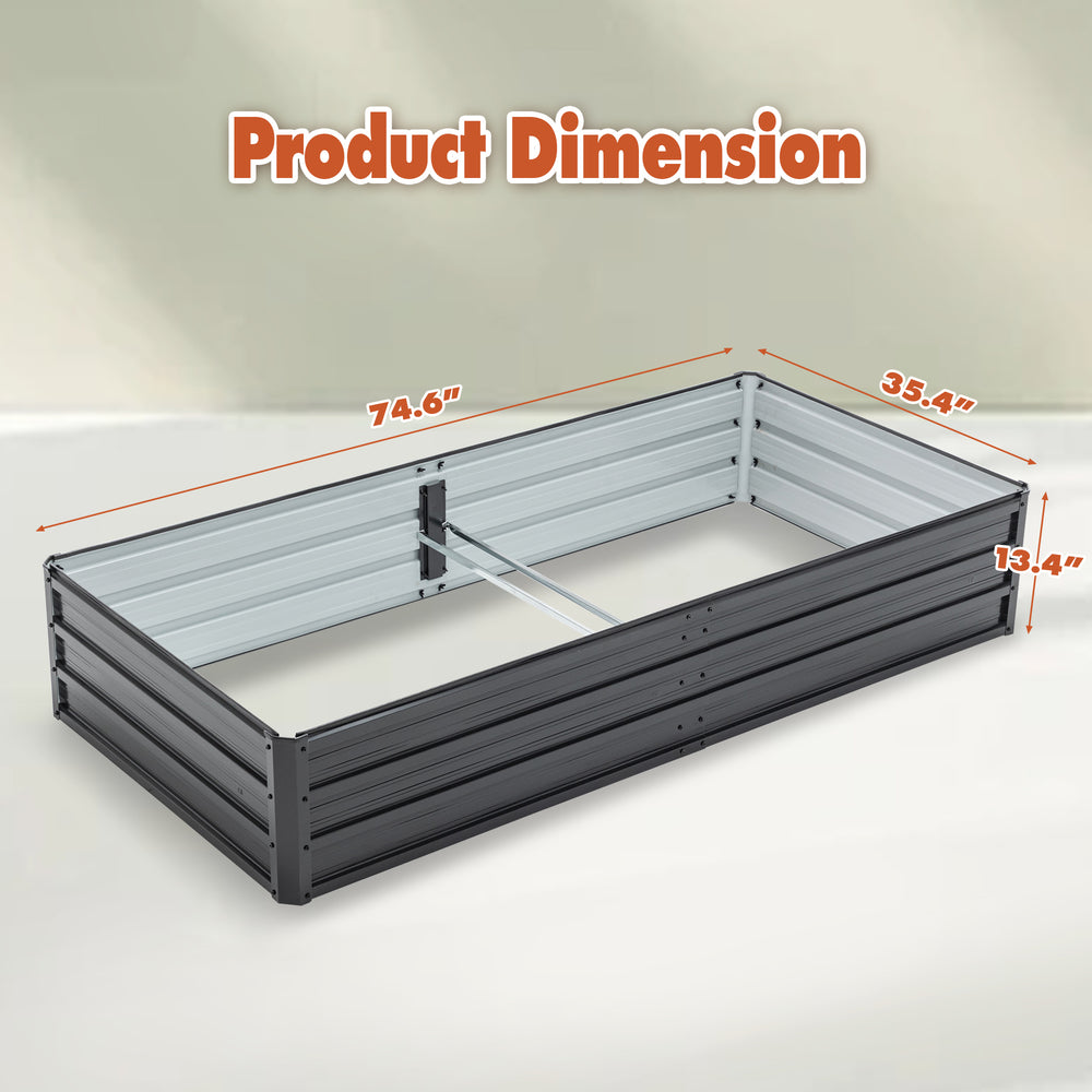 6x3x1 FT Metal Raised Garden Bed Outdoor Reinforced Galvanized Rustproof Colored Steel Planter Boxes for Vegetables, Raised Beds for Growing Flowers Herbs Succulents Media 2