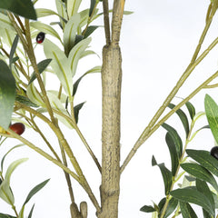 5' Artificial  Olive Tree in Black Plastic Pot, 1pc/set perspective