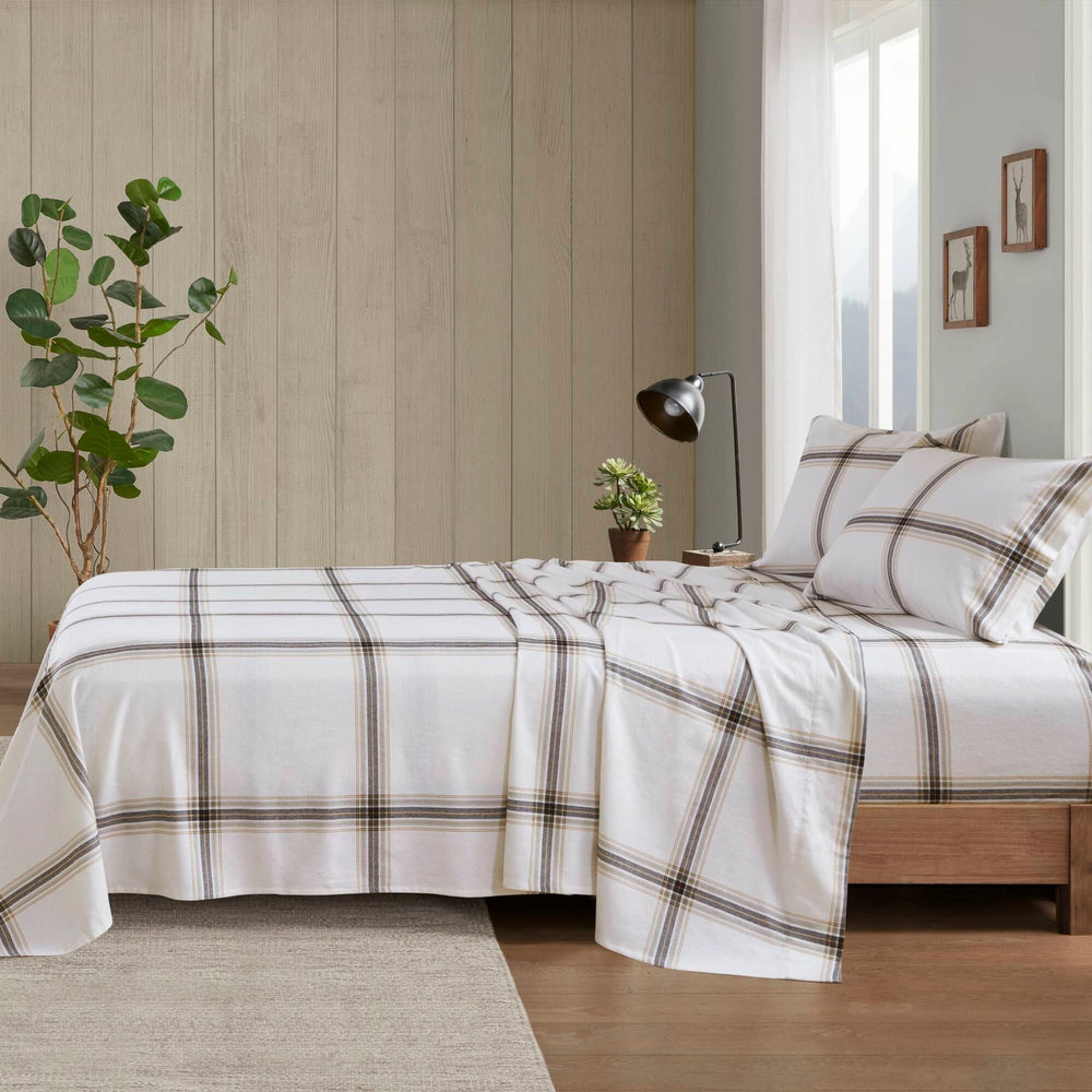 4 PCS Full Sheet Set Tan Plaid Media 20