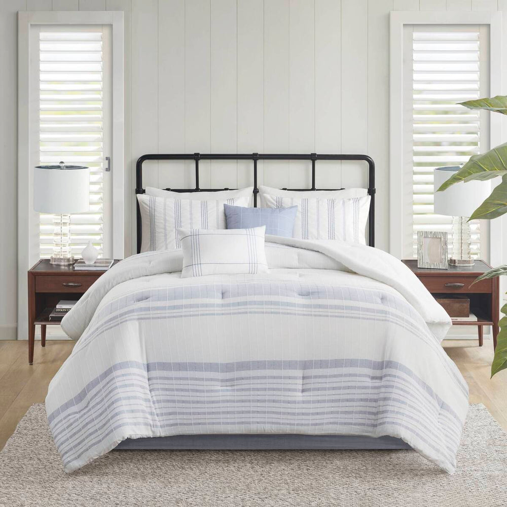 6 Piece Cotton Jacquard Oversized Comforter Set-King Media 1