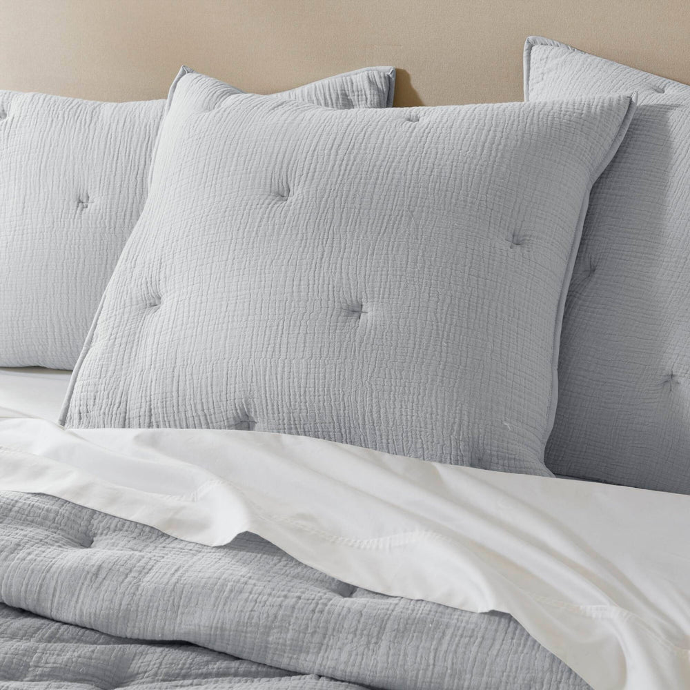 3-Piece King Cotton  Embroidered Quilt Set,Blue Media 15