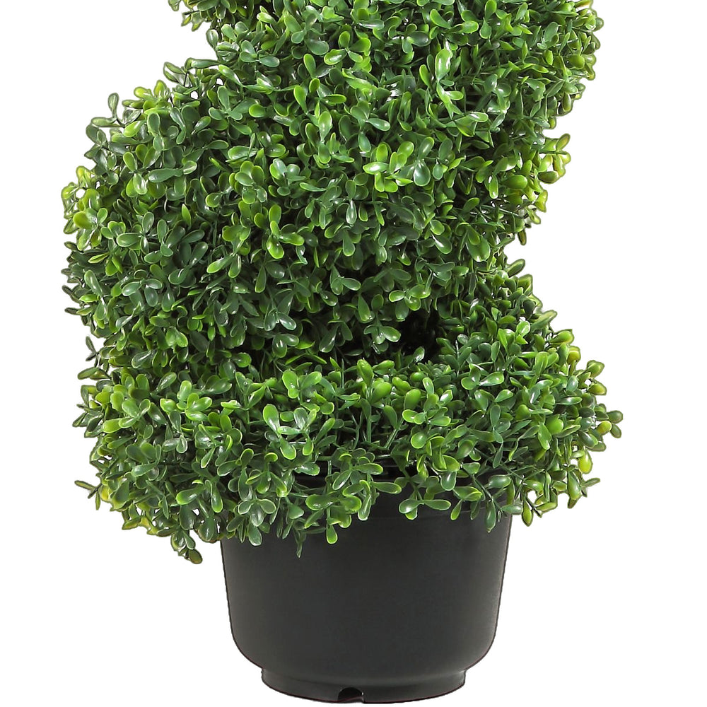 2 pcs. Artificial Boxwood Tower Topiary Spiral Artificial Plant 91cm high Decorative Plant Green Plastic PE Iron Topiary Plants incl. 10 pcs. Replacement Leaves Media 4