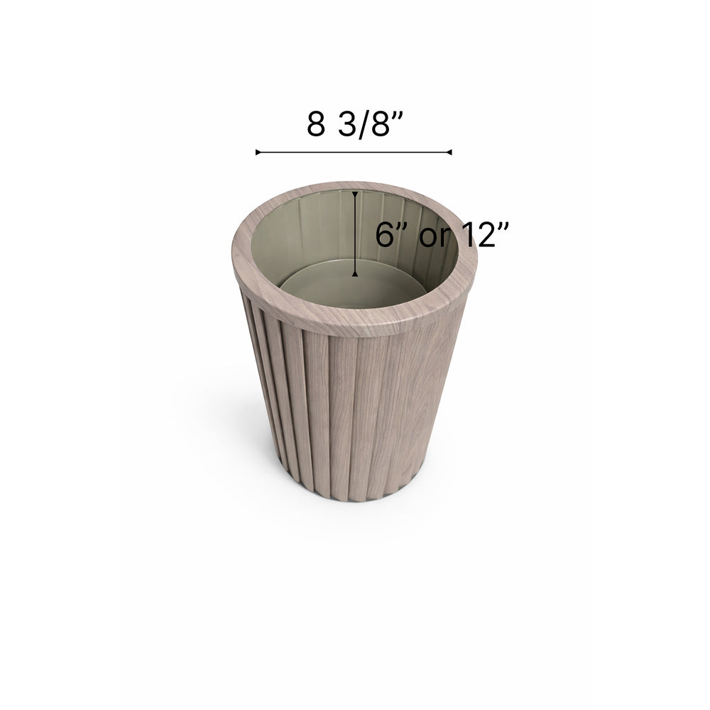Round Strata Column Planter MD - Ash Brown Media 5