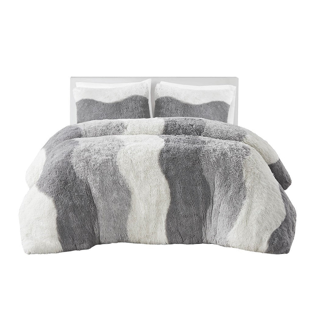 Twin/Twin XL Ombre Shaggy Faux Fur Comforter Set Media 7