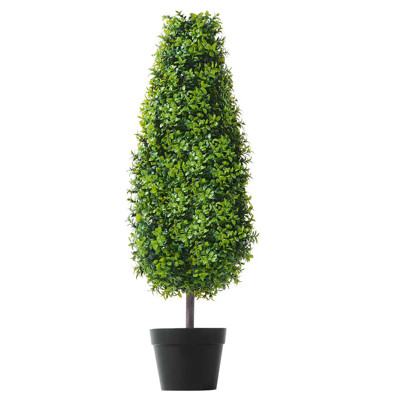 2 Pack 3' Artificial Boxwood Topiary Tree Faux Plant UV Decor In/Outdoor