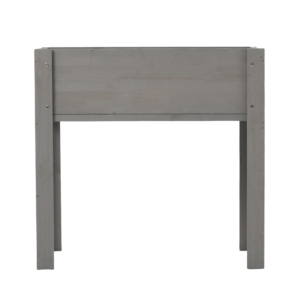 Elevated Wooden Garden Bed 31x16x31 inch with Legs for Outdoor Plants, Flowers, Fruits, Vegetables, Herbs in Grey Solid Wood Media 8