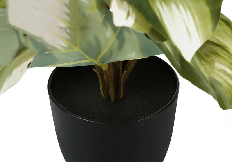 Artificial Plant, 13' Tall, Monstera Calthea, Indoor, Faux, Fake, Table, Greenery, Potted, Set Of 2, Decorative, Green Leaves, Black Pots