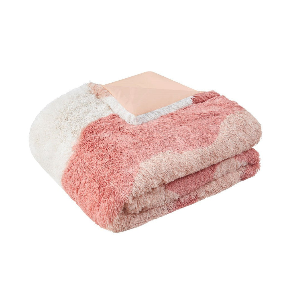 Full/Queen Ombre Shaggy Faux Fur Comforter Set Media 12