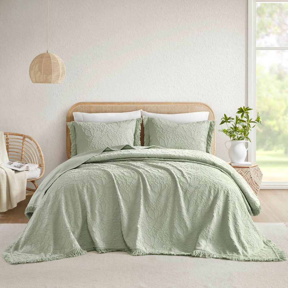3PCS Queen Bedspread Set Media 1