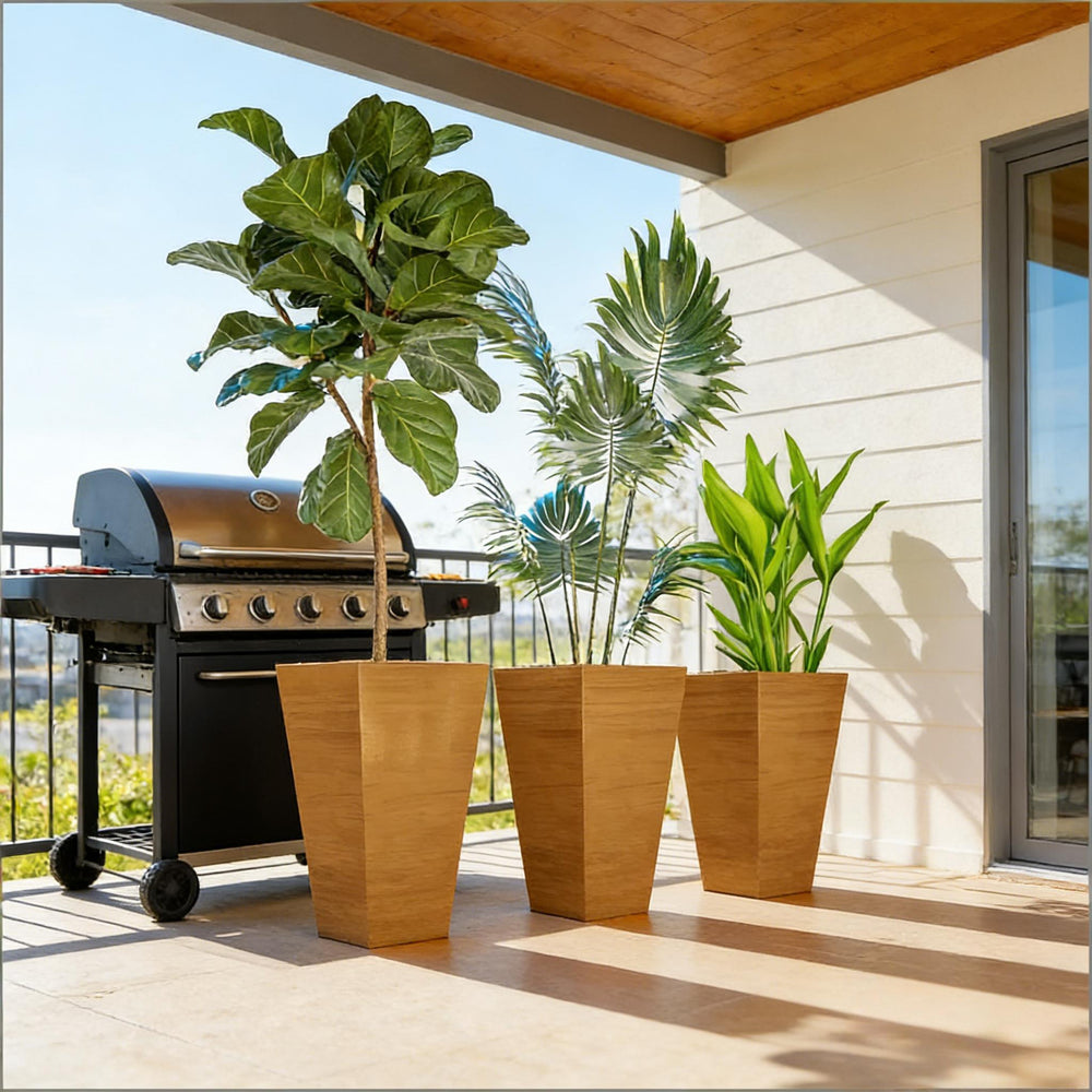 Classic Planter,Outdoor Planter,Set of 3 Tall Planters Media 3