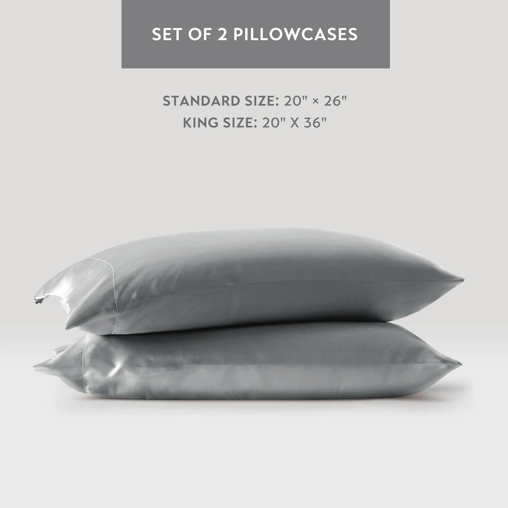 4 PCS Twin Luxury Sheet Set Grey Media 5