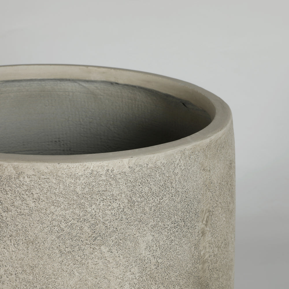 Round Concrete Planter Set of 2, Large Outdoor Indoor Handmade Rustic Decorative Planter Pots Containers with Drainage Holes for Home Garden Patio, 13' x 13' & 17' x 17' (antique grey) Media 14