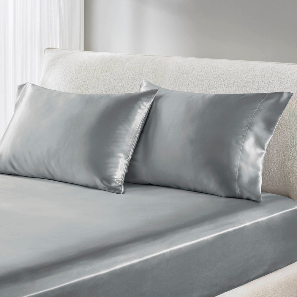 4 PCS Twin Luxury Sheet Set Grey Media 9