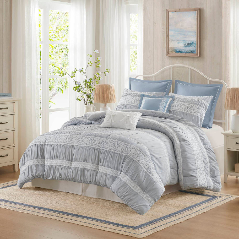 7- Piece Queen Jacquard Comforter Set Media 1