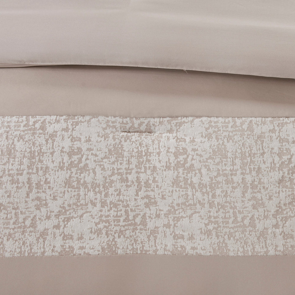 7 Piece Chenille Jacquard Comforter Set Taupe Cal King Media 5