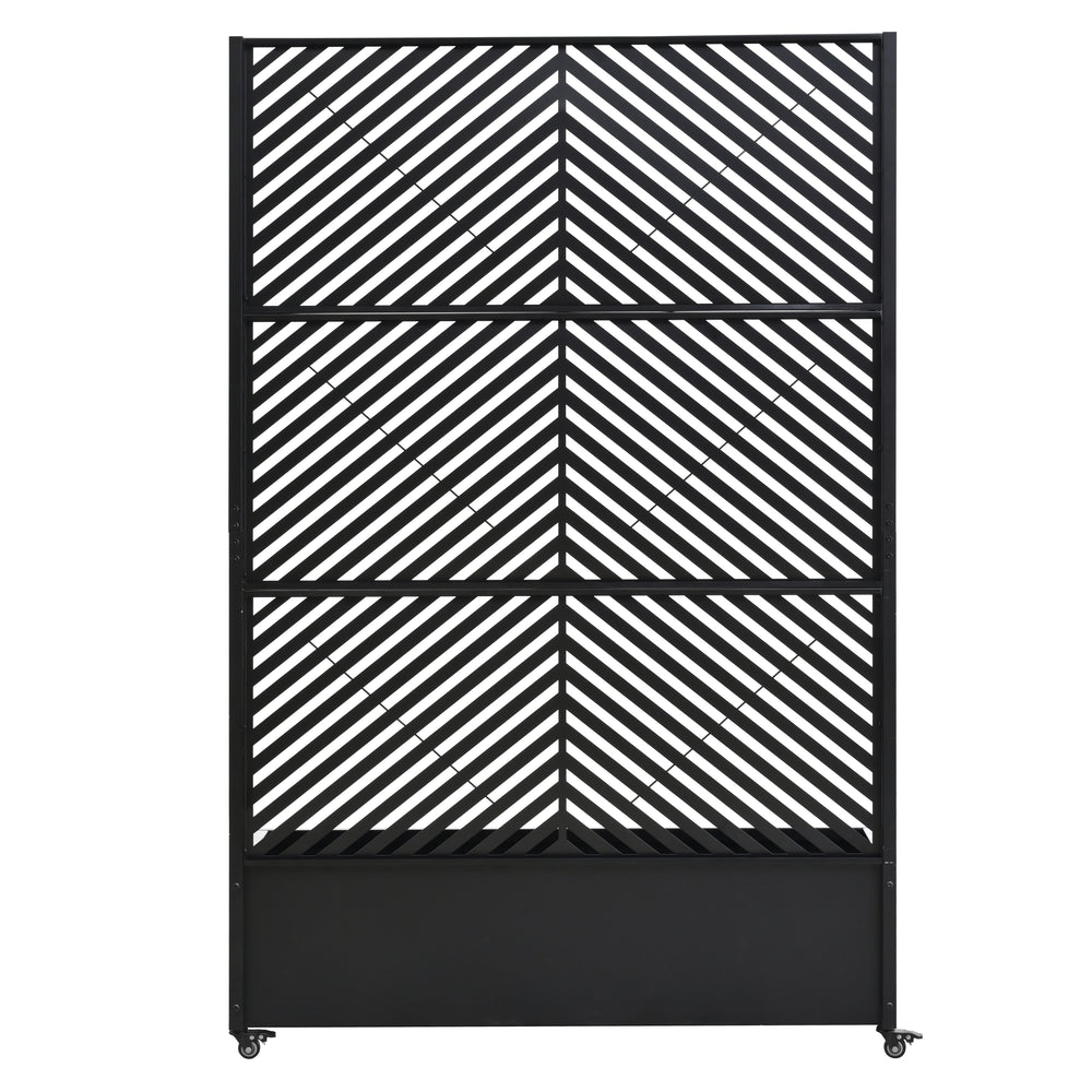 Metal Raised Garden Bed with Wheels and Trellis,73'x47'x16' Planter Box for Climbing Plants, Vegetables & Vines, Features Privacy Screen and Drainage Holes Media 5