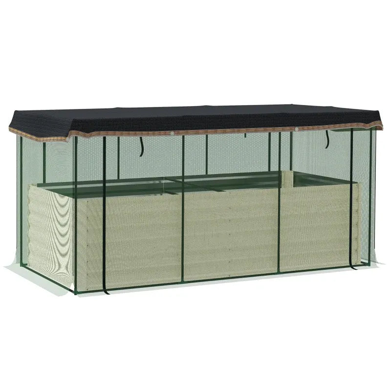 Raised Garden Bed for Flowers, Veggies and Herbs,Galvanized Steel Planter Box with Crop Cage and Shade Cloth Media 7
