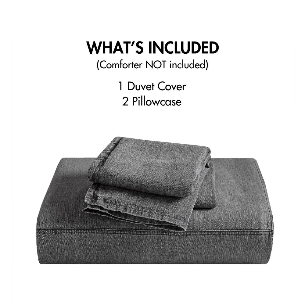 3PCS King/Cal King Twill Washed Duvet Set Media 12