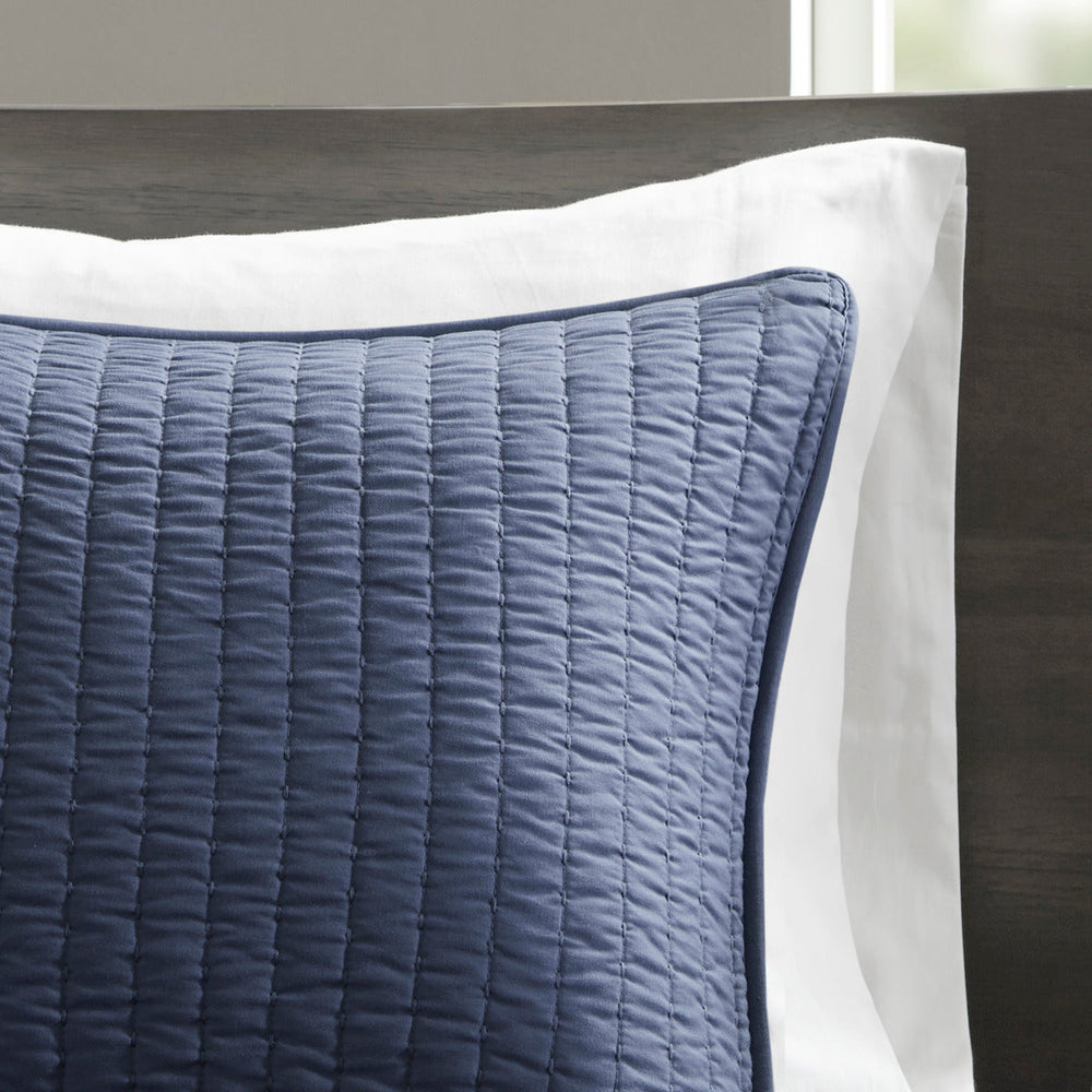 3 Piece Quilt Set Navy Full/Queen Media 3