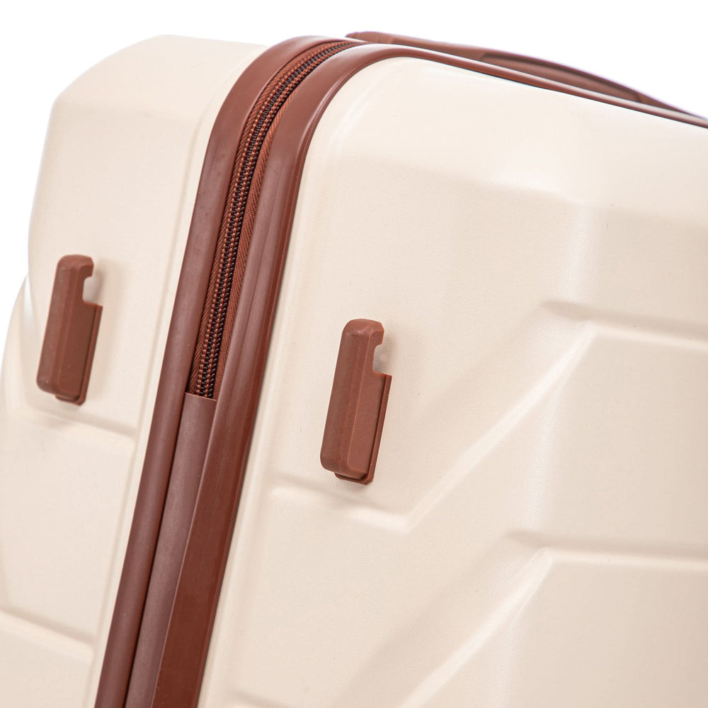 Abs Luggage Set 20 24 28 Inches 3 Piece Beige Durable Spinner Wheels & Combination Lock Media 14