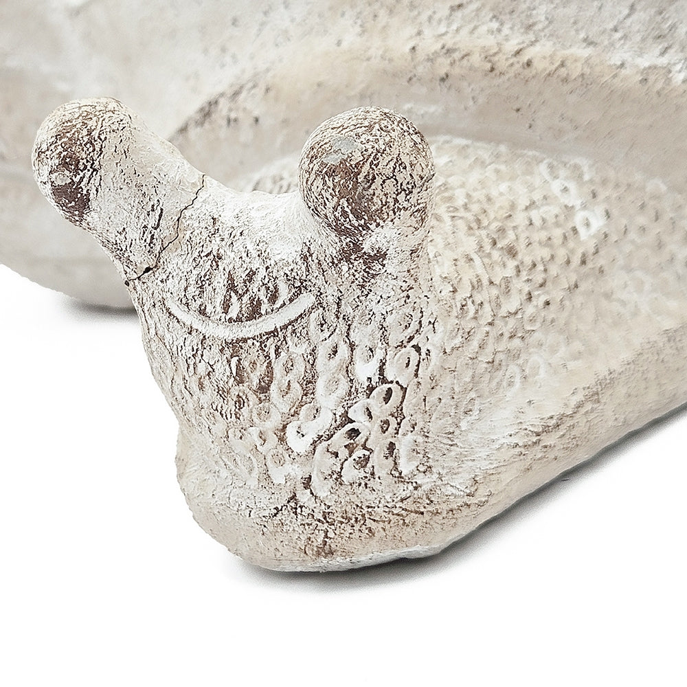 9.5x8.3x6' Decorative Sand and Cement Snail Planter with Textured Beige Finish Media 6