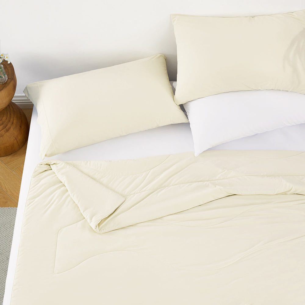 1-Piece 108x90' Cooling DA Comforter,Ivory Media 4