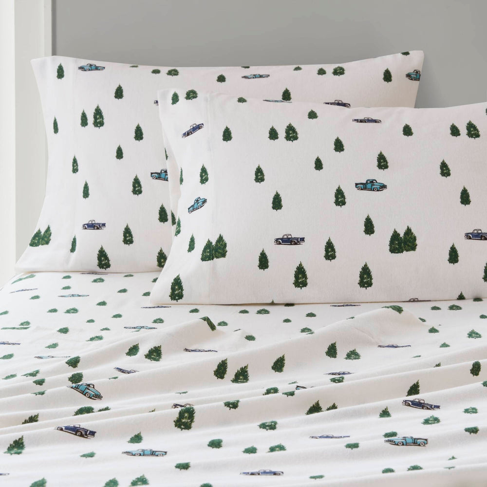 4 PCS King Sheet Set Green Trees & Trucks Media 19