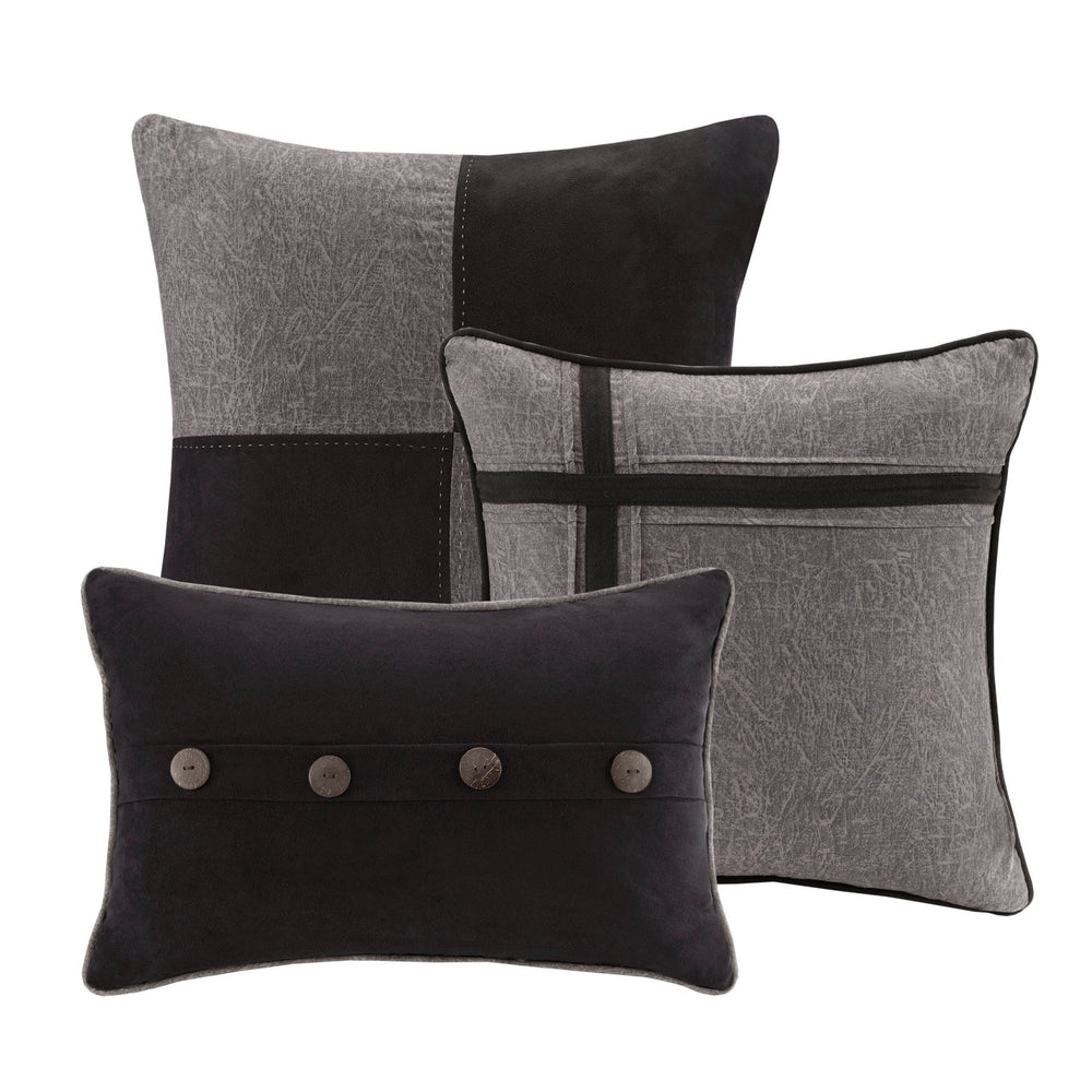 7 Piece Faux Suede Comforter Set Grey King Media 6