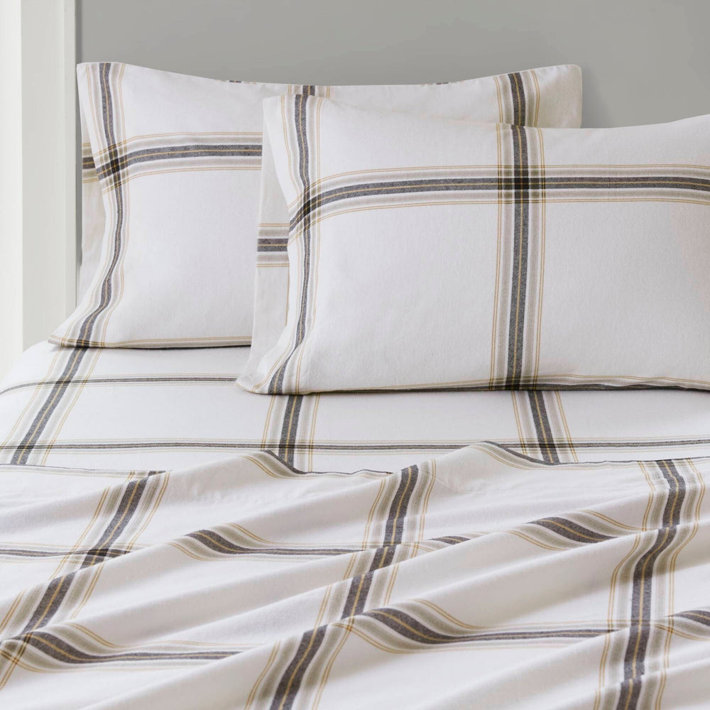 4 PCS Queen Sheet Set Tan Plaid Media 19