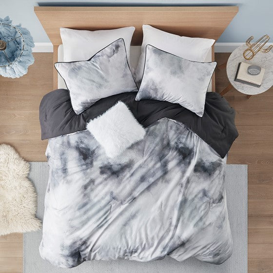 Twin/Twin XL Watercolor Tie Dye Printed Comforter Set with Throw Pillow Media 6
