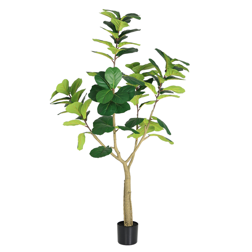6FT Artificial Fiddle Leaf Fig Tree, Realistic Faux Potted Plant in Black Pot, 1pc/set Media 7