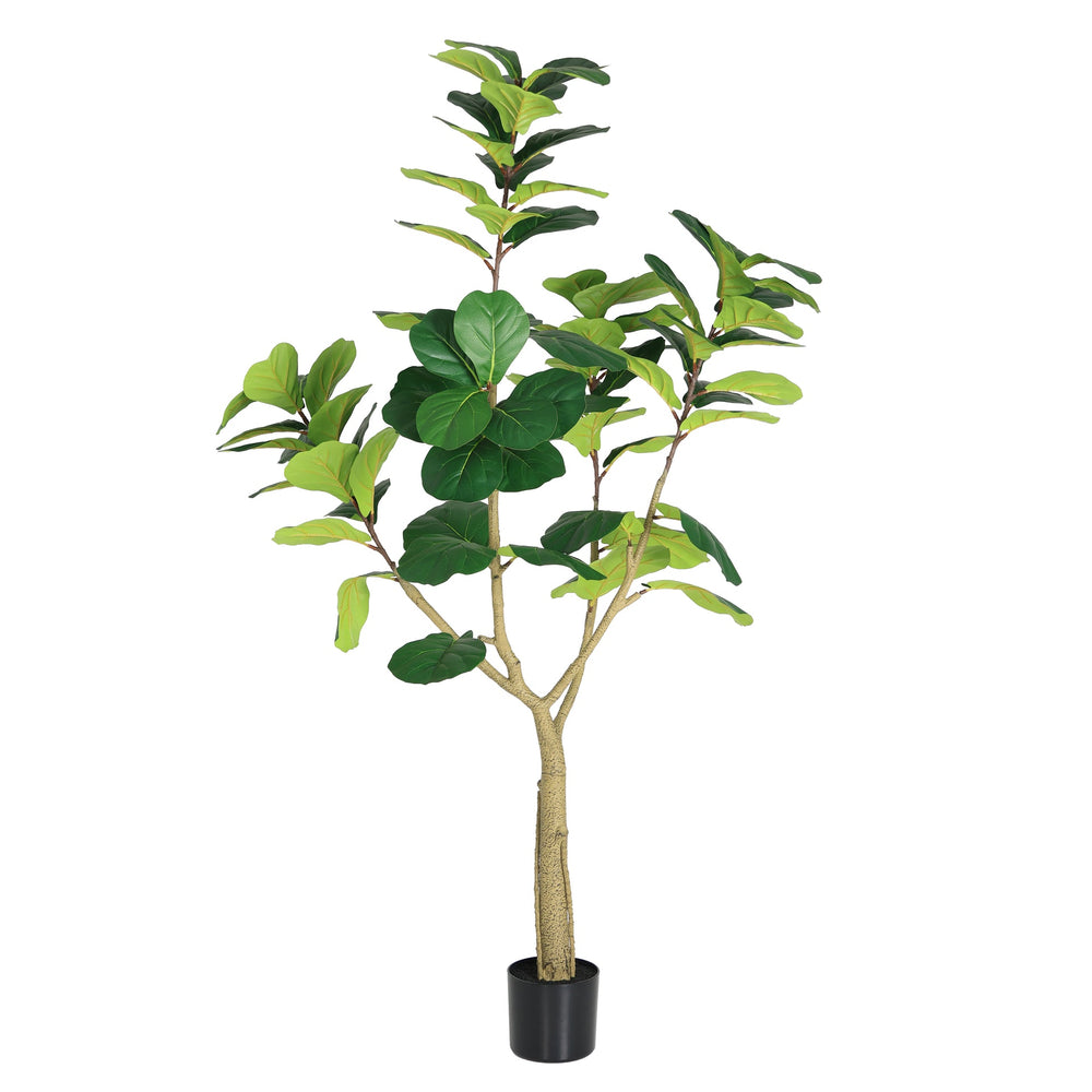 6FT Artificial Fiddle Leaf Fig Tree, Realistic Faux Potted Plant in Black Pot, 1pc/set Media 7
