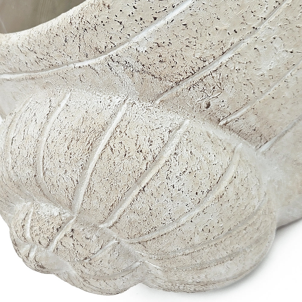 9.5x8.3x6' Decorative Sand and Cement Snail Planter with Textured Beige Finish Media 8