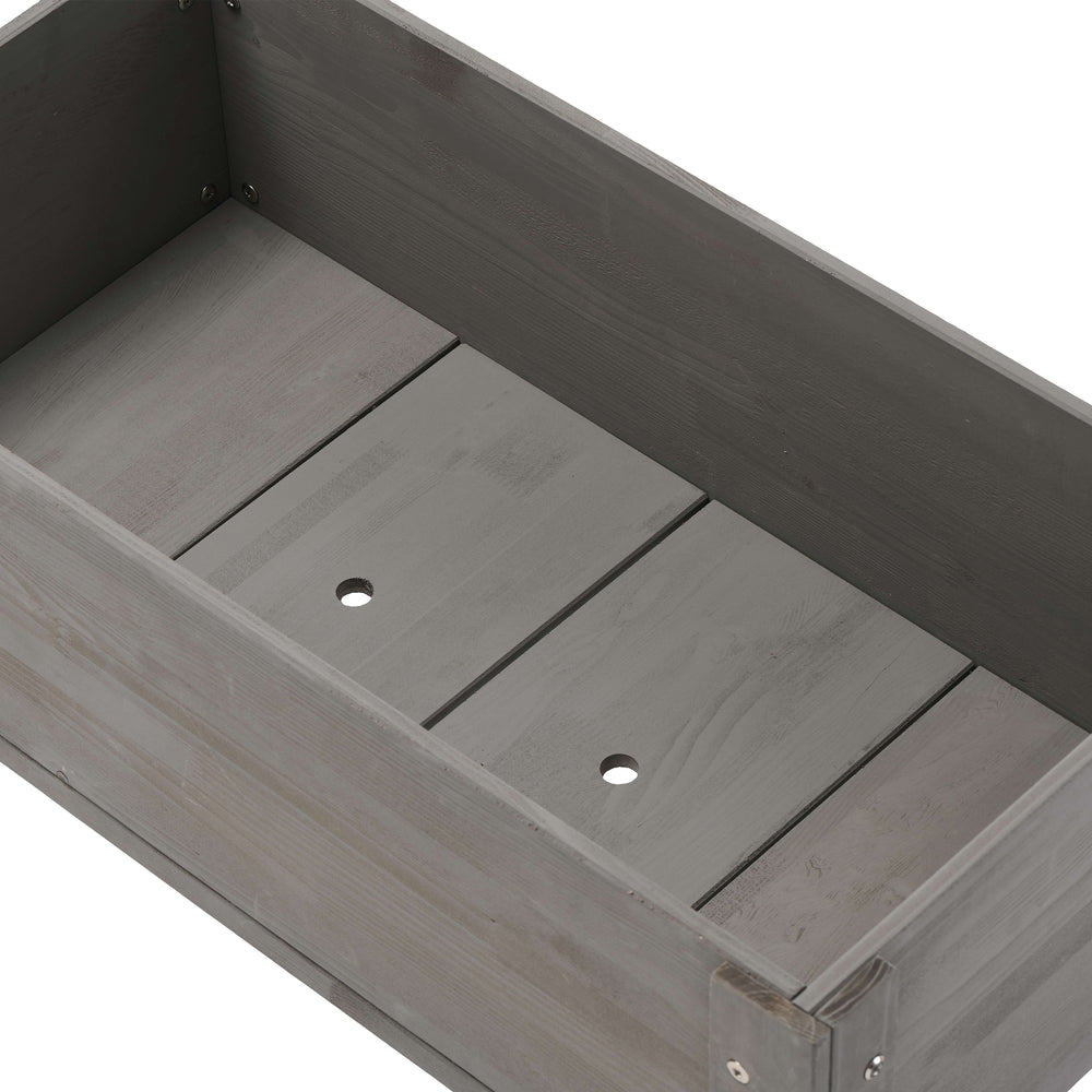 Elevated Wooden Garden Bed 31x16x31 inch with Legs for Outdoor Plants, Flowers, Fruits, Vegetables, Herbs in Grey Solid Wood Media 4