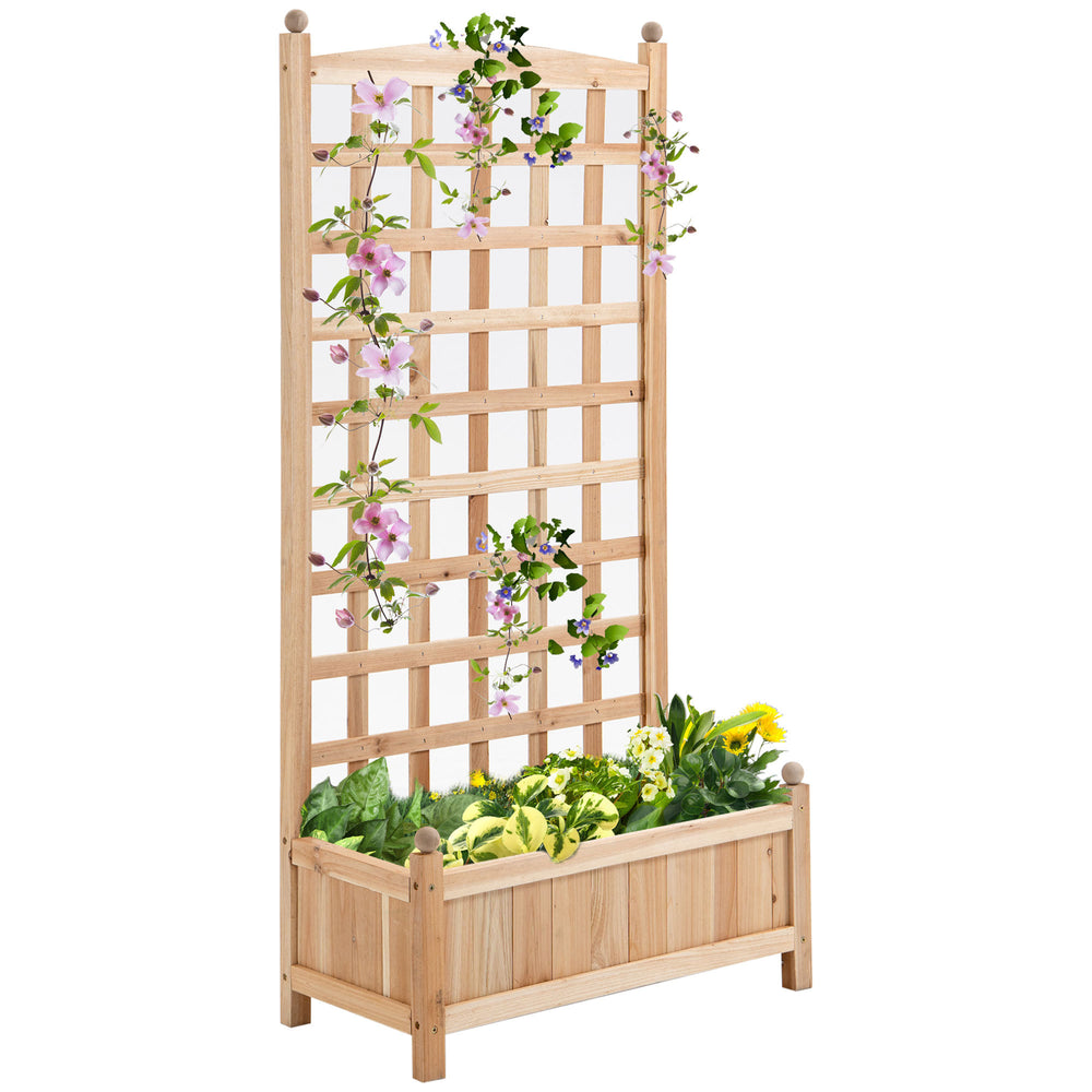 Flower shelf Wooden Raised Garden Bed , Outdoor Planter Box Media 6