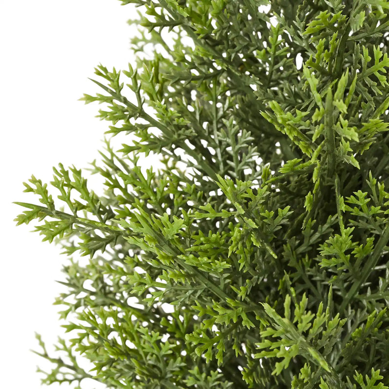 Artificial Topiary Cedar Trees, 60 inch 2 Set Faux Pine Shrubs Plants, Fake Silk Tree Look Real, Easy Assembly for Decor Front Porch Outdoor Patio Garden Balcony Backyard Indoor Office