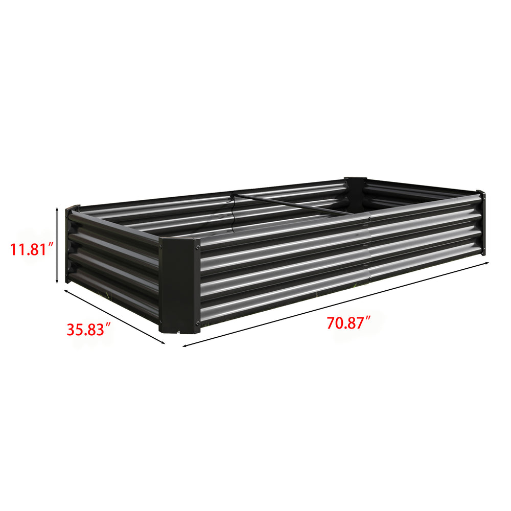Raised Garden Bed Outdoor, 6×3×1ft , Metal Raised  Rectangle Planter Beds for Plants, Vegetables, and Flowers - Black Media 13